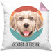 Golden Retriever Besitzer Kissen mit Füllung 40x40 Geschenk Lustiger Spruch Geschenkidee Golden Retriever Mama Papa (Grau) Rosa Trendation