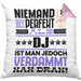 DJ Geschenk Kissen mit Füllung 40x40 Lustige Geschenkidee für DJ Geburtstag Niemand Ist Perfekt Aber Als DJ Ist Man Nah Dran (Grau) Rosa Trendation