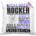 Rocker Geschenk Kaffee-Kissen mit Füllung 40x40 Geschenkidee für Rocker Ich Bin Rocker Ich Kann Es Dir Erklären Jedoch Nicht Für Dich Verstehen Spruch Lustig (Grau) Rosa Trendation