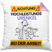 Urenkel Kissen mit Füllung 40x40 Geschenk Lustiger Spruch Geschenkidee für Urenkel Achtung Hochleistungs Urenkel Bei Der Arbeit (Grau) Rosa Trendation