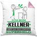 Kellner Geschenk Kissen mit Füllung 40x40 Ich Bin Kellner Aber Sag Doch Einfach Superheld Lustige Geschenkdiee für Kellner (Grau) Rosa Trendation