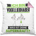 Vogelliebhaber Kissen mit Füllung 40x40 Geschenk für Vogelliebhaber Geburtstag Lustiger Spruch Was Ist Deine Superkraft (Grau) Rosa Trendation