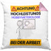 Hobbymeteorologe Kissen mit Füllung 40x40 Geschenk Lustiger Spruch Geschenkidee für Hobbymeteorologe Achtung Hochleistungs Hobbymeteorologe Bei Der Arbeit (Grau) Rosa Trendation