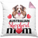 Australian Shepherd Besitzer Mom Mama Kissen mit Füllung 40x40 Geschenk Lustiger Spruch Geschenkidee Australian Shepherd Besitzerin (Grau) Rosa Trendation