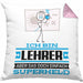 Lehrer Geschenk Kissen mit Füllung 40x40 Ich Bin Lehrer Aber Sag Doch Einfach Superheld Lustige Geschenkdiee für Lehrer (Grau) Rosa Trendation