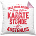 Karate Kissen mit Füllung 40x40 Geschenk Fass Mich An Und Deine Erste Karate Stunde Ist Umsonst (Grau) Rosa Trendation