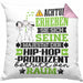 Hip-Hop-Produzent Geschenk Kissen mit Füllung 40x40 Lustiger Spruch Erheben Sie Sich Der Hip-Hop-Produzent Betritt den Raum (Grau) Rosa Trendation