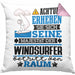 Windsurfer Geschenk Kissen mit Füllung 40x40 Lustiger Spruch Erheben Sie Sich Der Windsurfer Betritt den Raum (Grau) Rosa Trendation