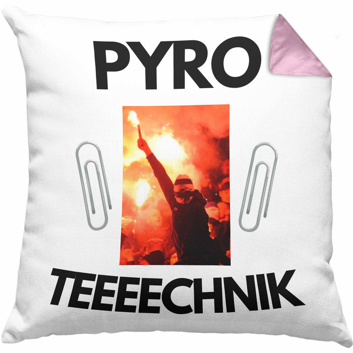 Pyrotechnik Kissen mit Füllung 40x40 Geschenk Pyrotechnik Ist Doch Kein Verbrechen Meme Joke (Grau) Rosa Trendation