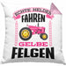 Landwirtin Spruch Frau Geschenk Kissen mit Füllung 40x40 Landwirtschaft Geschenke für Männer Traktor Spruch Echte Felgen (Grau) Rosa Trendation