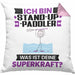 Stand-Up-Paddler Kissen mit Füllung 40x40 Geschenk für Stand-Up-Paddler Geburtstag Lustiger Spruch Was Ist Deine Superkraft (Grau) Rosa Trendation