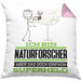 Naturforscher Geschenk Kissen mit Füllung 40x40 Ich Bin Naturforscher Aber Sag Doch Einfach Superheld Lustige Geschenkdiee für Naturforscher (Grau) Rosa Trendation