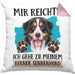 Berner Sennen Besitzer Kissen mit Füllung 40x40 Geschenk Lustiger Spruch Geschenkidee Mir Reichts Ich Geh Zu Meinem Berner Sennen (Grau) Rosa Trendation