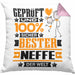 Neffe Geschenk Lustiger Spruch für Neffe Geschenkidee Bester Neffe Der WeltKissen mit Füllung 40x40 (Grau) Rosa Trendation