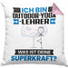 Outdoor-Yoga-Lehrer Kissen mit Füllung 40x40 Geschenk für Outdoor-Yoga-Lehrer Geburtstag Lustiger Spruch Was Ist Deine Superkraft (Grau) Rosa Trendation