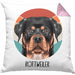 Rottweiler Besitzer Kissen mit Füllung 40x40 Geschenk Lustiger Spruch Geschenkidee Rottweiler Mama Papa (Grau) Rosa Trendation