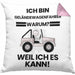 Geländewagenfahrer Geschenk Kissen mit Füllung 40x40 Lustiger Spruch Ich Bin Geländewagenfahrer Warum Weil Ich Es Kann Geschenkidee Bester Geländewagenfahrer Geburtstag (Grau) Rosa Trendation