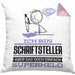 Schriftsteller Geschenk Kissen mit Füllung 40x40 Ich Bin Schriftsteller Aber Sag Doch Einfach Superheld Lustige Geschenkdiee für Schriftsteller (Grau) Rosa Trendation