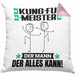 Kung-Fu-Meister Kissen mit Füllung 40x40 Geschenk für Kung-Fu-Meister Der Mann Der Alles Kann Geschenkidee zum Geburtstag (Grau) Rosa Trendation