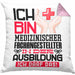 Medizinischer Fachangestellter Ausbildung Kissen mit Füllung 40x40 Geschenk Ich Bin Medizinischer Fachangestellter In Der Ausbildung Ich Darf Das Geschenkidee Spruch (Grau) Rosa Trendation