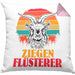 Ziegen Hirte Geschenk Kissen mit Füllung 40x40 Ziegen Flüsterer Geschenkidee Ziegen-Liebhaber (Grau) Rosa Trendation