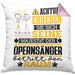 Opernsänger Geschenk Kissen mit Füllung 40x40 Lustiger Spruch Erheben Sie Sich Der Opernsänger Betritt den Raum (Grau) Rosa Trendation