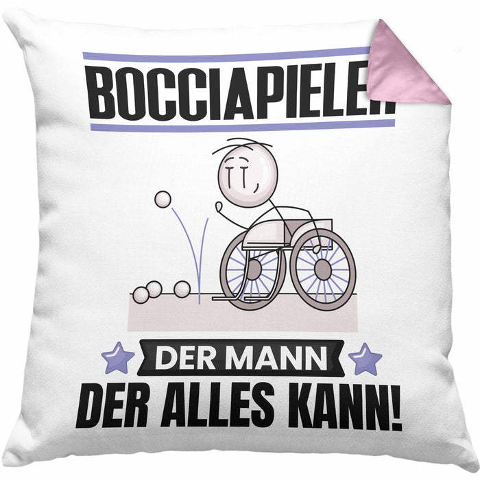 Bocciapieler Kissen mit Füllung 40x40 Geschenk für Bocciapieler Der Mann Der Alles Kann Geschenkidee zum Geburtstag (Grau) Rosa Trendation