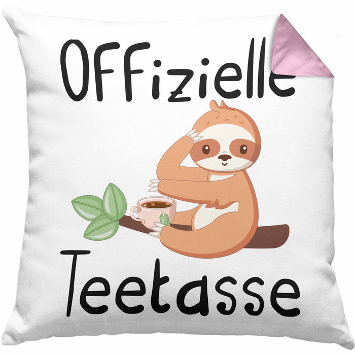 Offizielle TeeKissen mit Füllung 40x40 Geschenk Teetrinker Geschenkidee Tee-Kissen mit Füllung 40x40 (Grau) Rosa Trendation