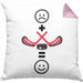 Ice Hockey Kissen mit Füllung 40x40 Geschenk für Ice Hockey Spieler :( + Eishockey = :) Lustige Geschenkidee Geburtstag (Grau) Rosa Trendation