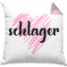 Kissen mit Füllung 40x40 Geschenk für Schlager Fans Kissen mit Füllung 40x40 Musikmotiv Spruch (Grau) Rosa Trendation