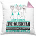 Live-Musik-Fan Geschenk Kissen mit Füllung 40x40 Ich Bin Live-Musik-Fan Aber Sag Doch Einfach Superheld Lustige Geschenkdiee für Live-Musik-Fan (Grau) Rosa Trendation
