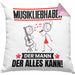 Musikliebhaber Kissen mit Füllung 40x40 Geschenk für Musikliebhaber Der Mann Der Alles Kann Geschenkidee zum Geburtstag (Grau) Rosa Trendation