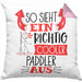 So Sieht Ein Richtig Cooler Paddler Aus Geschenk Kissen mit Füllung 40x40 Lustiger Spruch Geschenkidee (Grau) Rosa Trendation