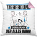 Tierfreund Kissen mit Füllung 40x40 Geschenk für Tierfreund Der Mann Der Alles Kann Geschenkidee zum Geburtstag (Grau) Rosa Trendation