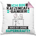 Katzencafégänger Kissen mit Füllung 40x40 Geschenk für Katzencafégänger Geburtstag Lustiger Spruch Was Ist Deine Superkraft (Grau) Rosa Trendation
