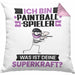 Paintballspieler Kissen mit Füllung 40x40 Geschenk für Paintballspieler Geburtstag Lustiger Spruch Was Ist Deine Superkraft (Grau) Rosa Trendation