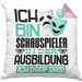 Schauspieler Ausbildung Kissen mit Füllung 40x40 Geschenk Ich Bin Schauspieler In Der Ausbildung Ich Darf Das Geschenkidee Spruch (Grau) Rosa Trendation