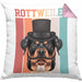 Rottweiler Besitzer Kissen mit Füllung 40x40 Geschenk Lustiger Spruch Geschenkidee Retro Vinatge Rottweiler (Grau) Rosa Trendation