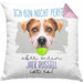 Jack Russell Besitzer Kissen mit Füllung 40x40 Geschenk Lustiger Spruch Geschenkidee Besitzerin Ich Bin Nicht toll Aber Mein Jack Russell Ist Es (Grau) Rosa Trendation