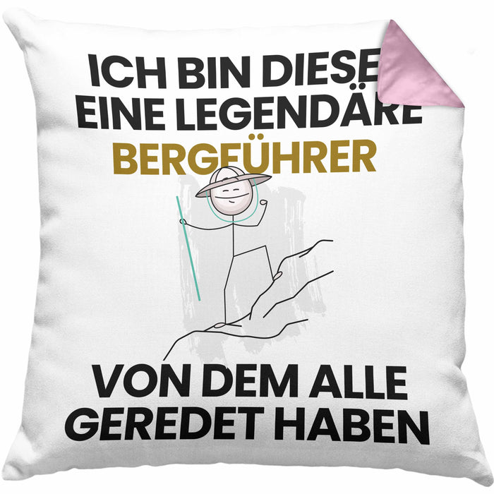Bergführer Geschenk Kissen mit Füllung 40x40 Lustige Geschenkidee Geburtstag für Bergführer Ich Bin Dieser Legendäre Bergführer Von Dem Alle Geredet Haben (Grau) Rosa Trendation