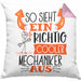 Mechaniker Kissen mit Füllung 40x40 Geschenk So Sieht Ein RIchtig Cooler Mechaniker Aus Geschenkidee Lustiger Spruch Geburtstag (Grau) Rosa Trendation
