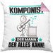 Komponist Kissen mit Füllung 40x40 Geschenk für Komponist Der Mann Der Alles Kann Geschenkidee zum Geburtstag (Grau) Rosa Trendation