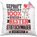 Stiefschwager Geschenk Lustiger Spruch für Stiefschwager Geschenkidee Bester Stiefschwager Der WeltKissen mit Füllung 40x40 (Grau) Rosa Trendation