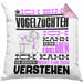 Vogelzüchter Geschenk Kaffee-Kissen mit Füllung 40x40 Geschenkidee für Vogelzüchter Ich Bin Vogelzüchter Ich Kann Es Dir Erklären Jedoch Nicht Für Dich Verstehen Spruch Lustig (Grau) Rosa Trendation