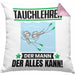Tauchlehrer Kissen mit Füllung 40x40 Geschenk für Tauchlehrer Der Mann Der Alles Kann Geschenkidee zum Geburtstag (Grau) Rosa Trendation
