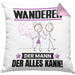 Wandern Kissen mit Füllung 40x40 Geschenk für Wandern Der Mann Der Alles Kann Geschenkidee zum Geburtstag (Grau) Rosa Trendation