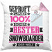 Snowboarder Geschenk Lustiger Spruch für Snowboarder Geschenkidee Bester Snowboarder Der WeltKissen mit Füllung 40x40 (Grau) Rosa Trendation