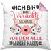 Nachbarin Kissen mit Füllung 40x40 Geschenk Lustiger Spruch Geschenkidee Ich Bin Die Verrückte Nachbarin Von Der Alle Geredet Haben (Grau) Rosa Trendation