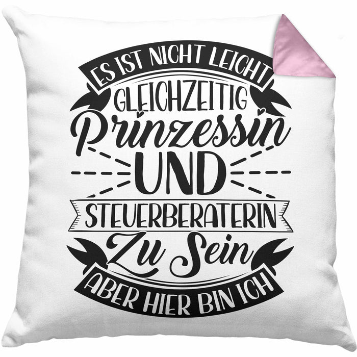 Steuerberaterin Geschenk Kissen mit Füllung 40x40 Geschenkidee (Grau) Rosa Trendation