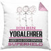 Yogalehrer Geschenk Kissen mit Füllung 40x40 Ich Bin Yogalehrer Aber Sag Doch Einfach Superheld Lustige Geschenkdiee für Yogalehrer (Grau) Rosa Trendation